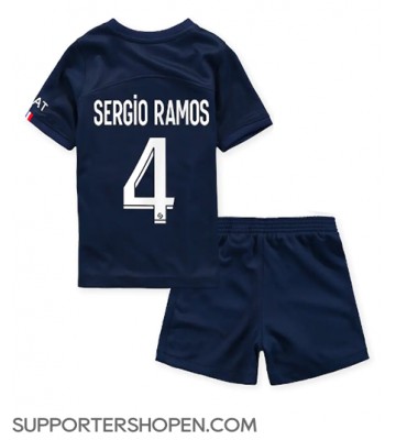 Paris Saint-Germain Sergio Ramos #4 Hemmatröja Barn 2022-23 Kortärmad (+ korta byxor)